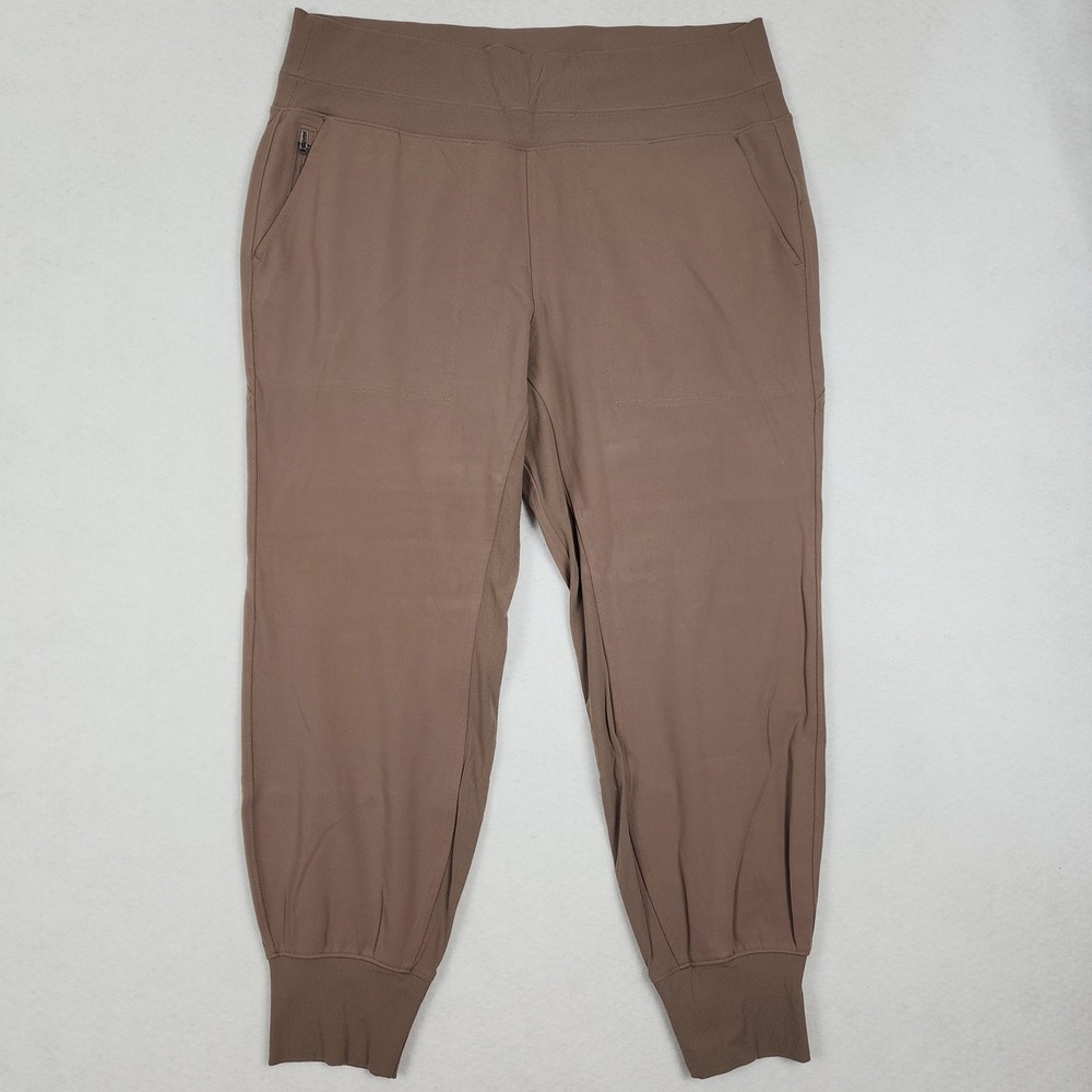 Athleta Venice Jogger Pants Women 1X Brown High Waisted Gym Running Athleisure